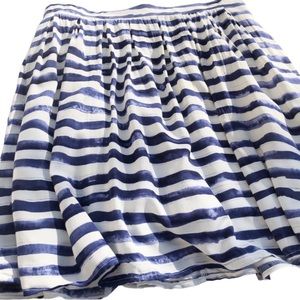 Papillon Blue and White Striped Watercolor Skirt, size Medium